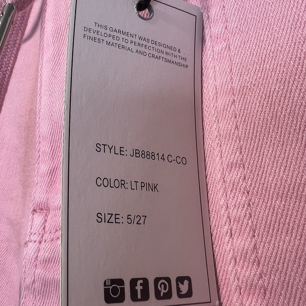 Judy Blue High Rise Garment Dyed Pink Denim Jogger Sz 5/27 Stretch - Picture 10 of 16